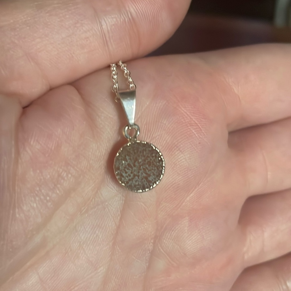 Cute Daunty Druzy Quartz Silver Plated over Copper Electroform Pendant on Chain